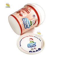 Bocaux en plastique de 1 L, gobelets en PP pour yaourt, impression IML, emballage pour crème glacée, conteneur en plastique, seau en plastique PP de 1 litre pour crème glacée
