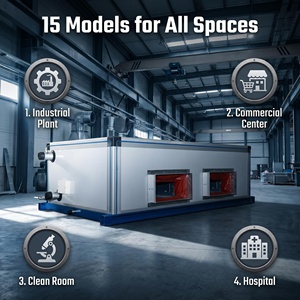 Système HVAC commercial, unité de traitement <span class=keywords><strong>d</strong></span>'air (UTA) montée au plafond KD(X)-3, refroidie par <span class=keywords><strong>eau</strong></span>, avec récupération de chaleur - Product Image 3