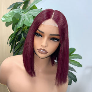 Pelucas de Cabello Humano Natural Orientfashion, Cabello Vietnamita Virgen, Liso, con Frente de Encaje, Pelucas Cortas Tipo Bob para Mujeres Negras - Product Image 1