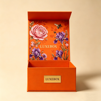 Boîte cadeau pliable en carton rigide mat de luxe avec logo personnalisé imprimé, grande taille, rose, fermeture magnétique