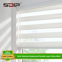 Persianas Zebra Personalizadas con Soportes de Montaje en Techo de Doble Uso, Guía de Medición para Montaje Interior y Exterior, Persianas Enrollables Día y Noche