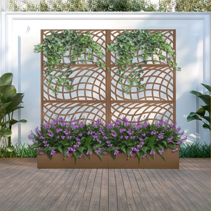 Jardinière en acier galvanisé thermolaqué avec treillis pour <span class=keywords><strong>plantes</strong></span> grimpantes, potager surélevé, écran d'intimité, fleurs, modélisation 3D pour <span class=keywords><strong>la</strong></span> maison - Product Image 1