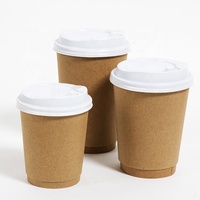 Gobelets à café jetables en papier kraft à paroi simple 8oz 14oz 12oz 16oz 22oz