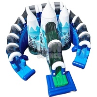 Toboggan gonflable double montagne enneigée de 30 pieds - Matériau PVC pour usage domestique et commercial
