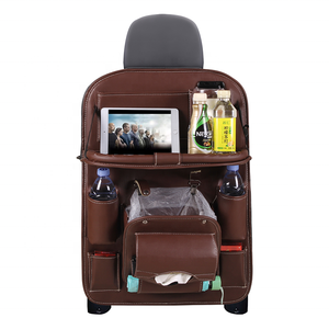 Sac de rangement multifonctionnel imperméable en cuir PU pour siège arrière de voiture, organisateur de siège arrière de voiture - Product Image 1