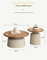 Table Basse Cylindrique 3D Moderne et Durable Leer en Bois pour Salon et Maison