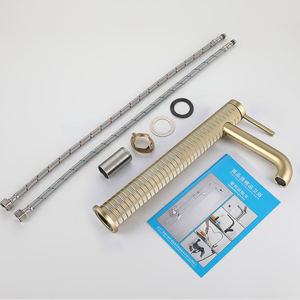 Modern Gold Single Hole 59-1 Brass High Basin Faucet Bathroom Faucet Deck Mounted Water Taps Long Wash Basin Faucet - Product Image 4