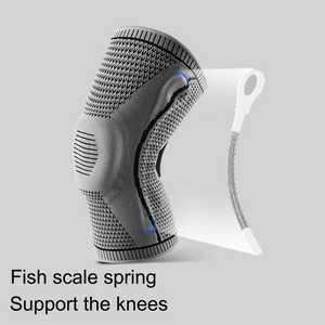 Genouillère de compression antidérapante en silicone à double ressort, protection fitness, réduit la tension des ligaments - Product Image 6