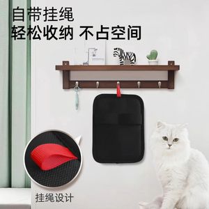 Gant anti-poils pour animaux de compagnie OEM, noir, en tissu carré, dépoussiéreur électrostatique pour canapé et vêtements - Product Image 4