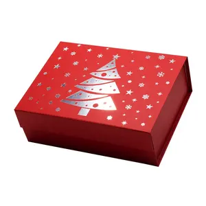 Confezione regalo magnetica di lusso scatola a forma di libro di carta di cartone personalizzata confezione regalo di bellezza con chiusura a nastro Logo stampa argento
