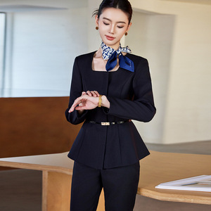 Women's Professional Suit Long Sleeve Trousers Polyester Comfortable Workwear Spring 2025 Flight Attendant Style - Product Image 3