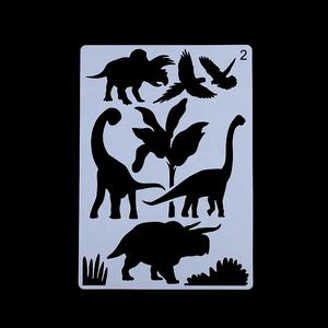 Juego de plantillas de dibujo para niños, Set de plantillas de plástico con diferentes patrones para dibujo de <span class=keywords><strong>dinosaurios</strong></span> de bosque, Océano, serie 70 - Product Image 6