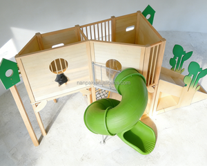Equipo de juegos interior comercial de madera con temática de <span class=keywords><strong>casa</strong></span> <span class=keywords><strong>del</strong></span> árbol, sensorial, con tobogán y casita de juegos para niños, para cafeterías de juegos, centros comerciales y guarderías - Product Image 6
