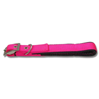 Collier pour chien en nylon rembourré à double couche 25 mm-30 mm Doublure synthétique douce Matériel chromé Oeillets métalliques 6 tailles Collier pour animaux de compagnie