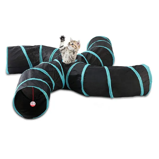 New Hot Sale Products Outdoor Lazer Pointer Pet Automatic Ferret Tubes And Tunnels Toys 4 Way Collapsible Cat Tunnel Toy