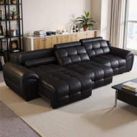 Italienische Luxus Hochwertige Komplette Hausmöbel Villa Couch Wohnzimmer Sofas Echtleder Ecksofa