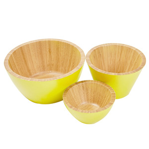 ชุดชามไม้ไผ่ งานธรรมชาติ สำหรับใช้ในครัวเรือน ขนาดกลาง ใหญ่ เล็ก - Product Image 2
