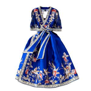 Vestido Maxi Tejido Vintage LE2607 para Mujer 2024, Étnico, Cuello en V, Botones, Estampado de Flores, Dulce, para Fiestas Sociales, Noche, Vacaciones - Product Image 4