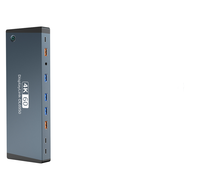 Fuente de alimentación 17 en 1 DC 240W compatible con la función MST para Apple IOS DP HDTV 4K60Hz Gigabit Port Thunderbolt Type-C 3,1 USB Hub