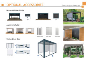   Pérgola Moderna <span class=keywords><strong>de</strong></span> Aluminio Ajustable, Resistente al Agua y <span class=keywords><strong>con</strong></span> Protección Solar, para Patio y Jardín, <span class=keywords><strong>con</strong></span> Puertas Corredizas <span class=keywords><strong>de</strong></span> Vidrio, Diseñada para Durar - Product Image 6