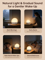 Jam Alarm Sunrise dengan Mesin Suara Putih: Lampu Bangun Tidur - Jam dengan Lampu yang Dapat Diredupkan dan Speaker Bluetooth untuk Kamar Tidur - 25 Suara Tidur
