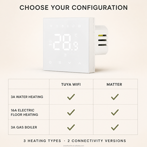 Thermostat intelligent 16A pour chauffage au sol électrique, 3A pour chauffage de l'eau, 3A pour chaudière à gaz, écran tactile Tuya WiFi Matter, contrôleur de température - Product Image 4