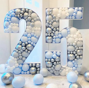 Giant Mosaic Number <b>Balloon</b> Frame KT Board Filled <b>Balloon</b> Display <b>Box</b> Numbers for Party Decor Props - Product Image 4