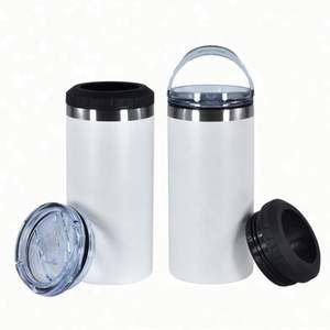 Refroidisseur de canettes de bière personnalisé 4-en-1 de 14 oz, en acier inoxydable à double paroi isolé sous vide, avec revêtement en poudre et ouvre-bouteille - Product Image 6