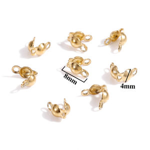 ステンレス製コネクタークラスプフィッティング、ボールチェーン用カロットエンド、DIYジュエリー製作資材向け圧着ビーズコネクター - Product Image 3