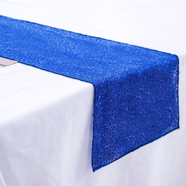 Blue Sequin Table Runner 3mm Gold Silver Glitter Table Flag Cross-border Ins European Workbench Cloth for Party Use