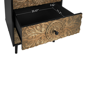 3 <b>Drawer</b> Cabinet American Style Wood Carved Design Bedroom Living Room Study <b>Storage</b> <b>Drawer</b> Unit - Product Image 6