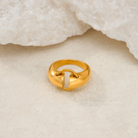 Nouvelle bague cercle lèvre au design bohème nordique Dazan 2027, tendance, en acier inoxydable plaqué or PVD 18 carats, bijoux de créateur pour femme, style vacances