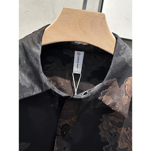 เสื้อเชิ้ตลำลองแขนสั้นพิมพ์ลายดอกไม้สำหรับผู้ชาย คอปกพับได้ สไตล์ฮาวายสำหรับฤดูร้อน ชุดชายหาด - Product Image 3