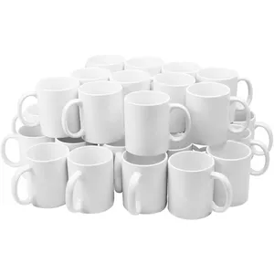 Canecas de subolmação em branco, xícaras clássicas para beber porcelana com alça, canecas para cappuccino, espresso, latte, chocolate, leite e chá