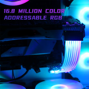 <span class=keywords><strong>RGB</strong></span> PSU Full White ARGB Cable Kit 2*8(6 + 2) Pin <span class=keywords><strong>Strimer</strong></span> Extension pour GPU Power Supply 5V 3Pin Synchronized for Computer - Product Image 5