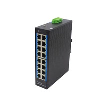 Commutateur réseau POE industriel OEM/ODM 16x10/100Mbps RJ45 avec liaison montante automatique, montage sur rail DIN, entrée d'alimentation DC48 ~ 57V, connectivité IP