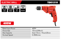 Vente en gros perceuse électrique OEM 400w 10mm avec fonction de verrouillage et d'inversion
