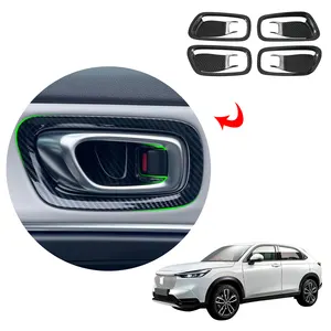 ABS Imitate Carbon Fiber Body Kits Interior Decoration Inner Inside Door Handle Bowl Cover Strip Trims For Honda HRV Vezel 2023