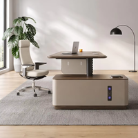 Bureau de direction moderne en L, en bois, réglable en hauteur, pour usage commercial, avec rangement, design élégant et durable