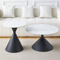Table d'appoint ronde en acier au carbone, table basse, style minimaliste moderne, table basse ronde pour hôtel de luxe, salon
