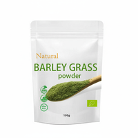 Poudre de feuilles d'orge en gros, personnalisable, 100g, poudre d'herbe d'orge, marque privée, poudre de jus d'orge