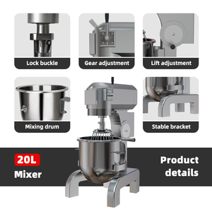 Batidoras de alimentos batidora planetaria profesional 20 litros <span class=keywords><strong>3</strong></span> velocidades batidora de pie para hornear - Product Image 4