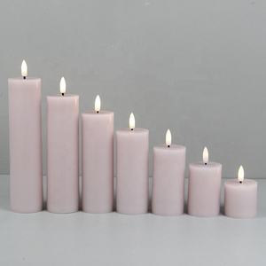 Elfenbeinfarbene Flackernde Elektrische <span class=keywords><strong>LED</strong></span>-Stumpenkerzen aus Paraffinwachs mit Fernbedienung für Hochzeitsdeko - Product Image 6