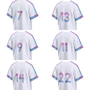 เสื้อเบสบอลทีมชาติอเมริกาสีขาวแบบเย็บติดกันราคาประหยัดสำหรับผู้เล่น ปี 2026 รุ่น <span class=keywords><strong>New</strong></span> <span class=keywords><strong>City</strong></span> # 7 # 13 # 9 # 11 # 14 # 22 ไลท์ คัสตอม - Product Image 3
