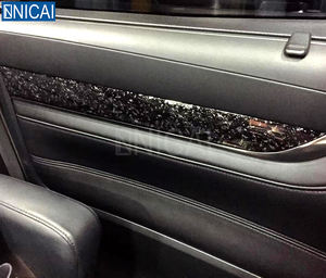 Pellicola Adesiva per Auto in Fibra di Carbonio Forgiata, Motivo Marmo Nero Oro con Effetto Pietra Frantumata, 1.52*18M - Product Image 6