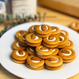 Biscuits sandwichs à la crème d'<span class=keywords><strong>amande</strong></span> en gros, biscuits croustillants fourrés aux noix, collation certifiée Halal - Product Image 6