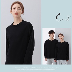 Camiseta informal de manga larga de algodón pesado para <span class=keywords><strong>hombre</strong></span> y mujer, diseño en blanco, Base blanca, Jersey de Color sólido suelto, tela con impresión Digital - Product Image 4