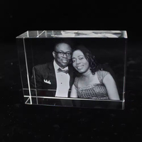 Cadre photo personnalisé en cristal K9 avec gravure laser 3D, cube en cristal vierge avec sublimation HBL