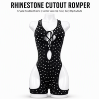 Combinaison de scène luxueuse à strass scintillants, coupe haute, tenue de danse exotique pour danseuses de pole dance