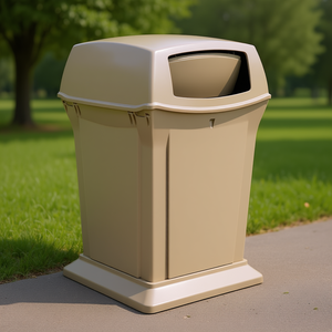 Bidone per Rifiuti Ranger 170,3 L con Doppia Apertura, Beige, Moderno per Uso Esterno - Product Image 3